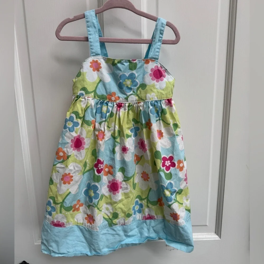 Gymboree 3T Girls Floral Dress with Blue and Pink Sleeveless Dress